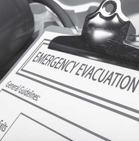 emergency evacuation checklist on clipboard
